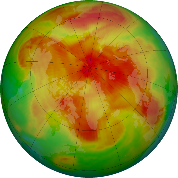 Arctic ozone map for 19 April 1986